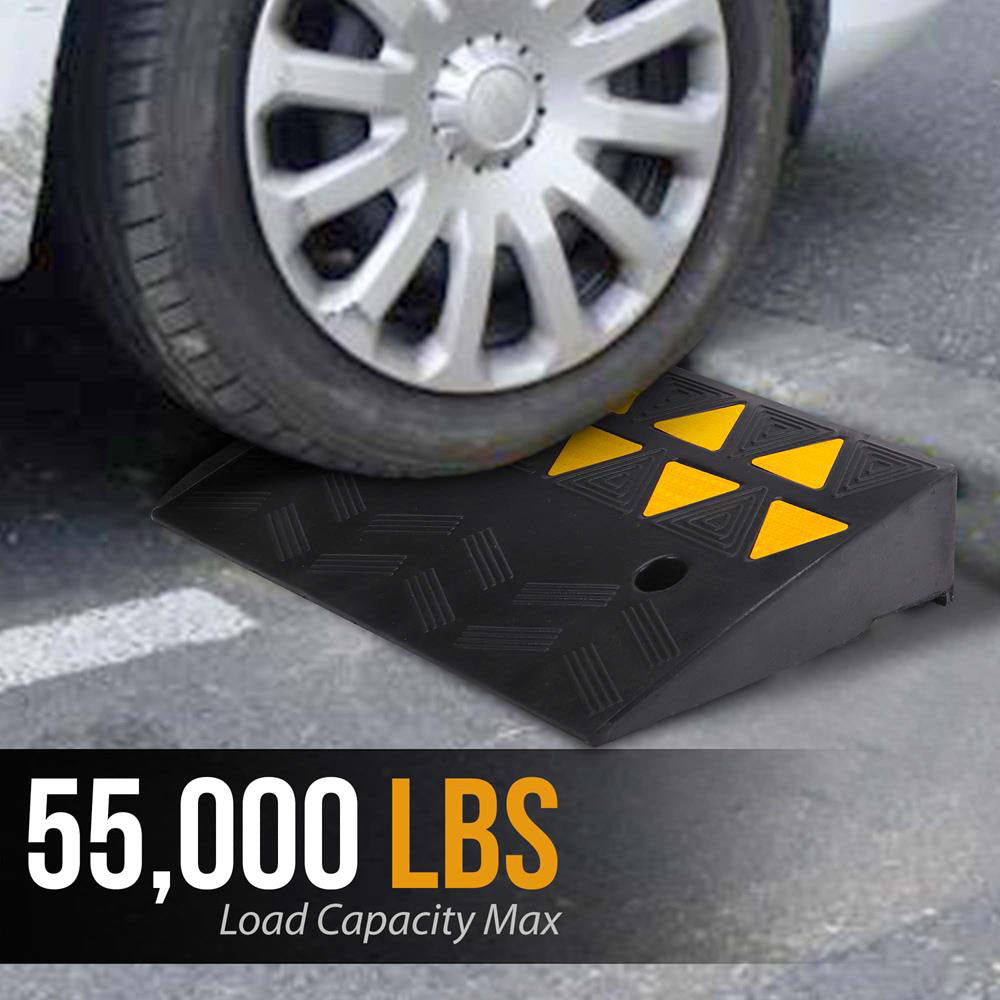 Pyle PCRBDR45 Car/Truck Heavy Duty Rubber Curbside Driveway Bridge Ramp (1 Pair)
