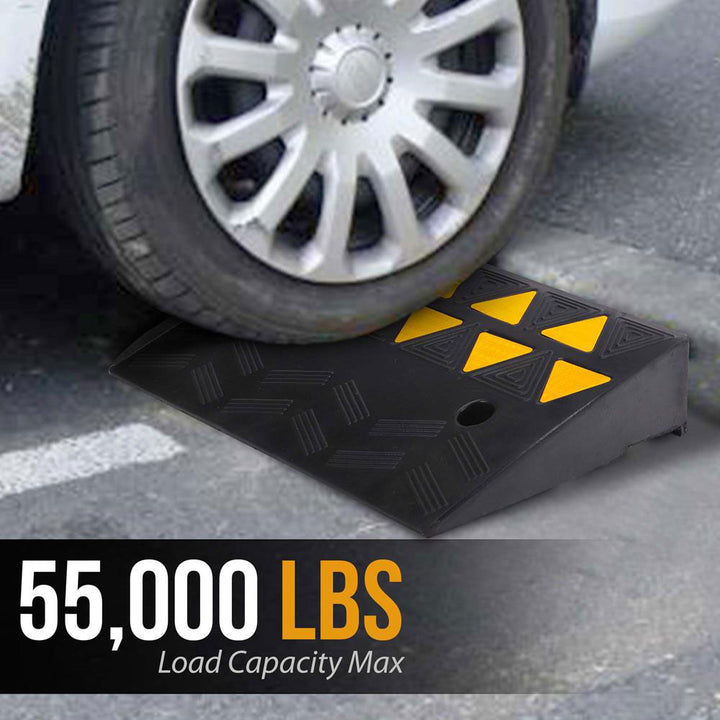 Pyle PCRBDR45 Car/Truck Heavy Duty Rubber Curbside Driveway Bridge Ramp (1 Pair)