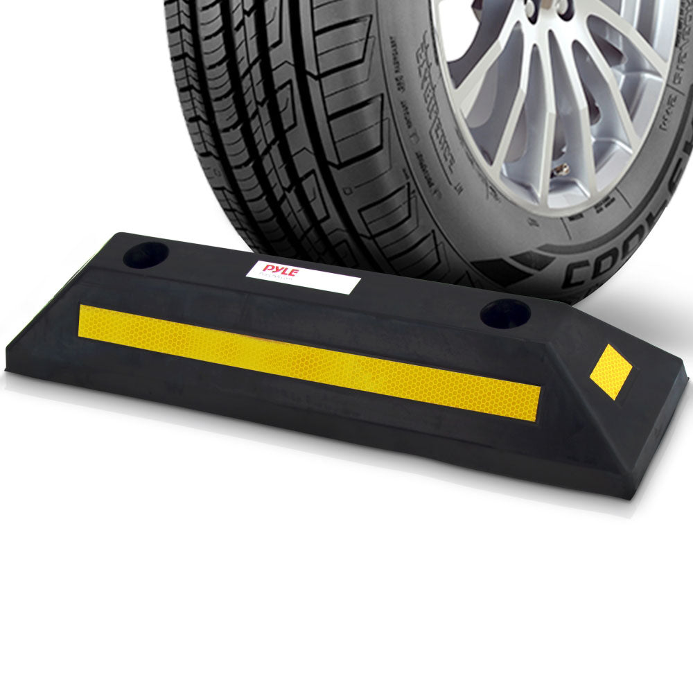 Pyle PCRSTP11 22 Inch Vehicle Driveway Parking Spot Wheel Guide Stop Tire Block - VMInnovations