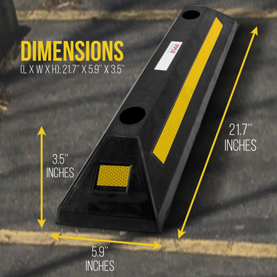 Pyle PCRSTP11 22 Inch Vehicle Driveway Parking Spot Wheel Guide Stop (4 Pack) - VMInnovations