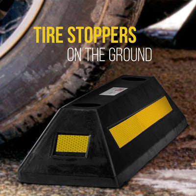 Pyle PCRSTP11 22 Inch Vehicle Driveway Parking Spot Wheel Guide Stop (4 Pack) - VMInnovations
