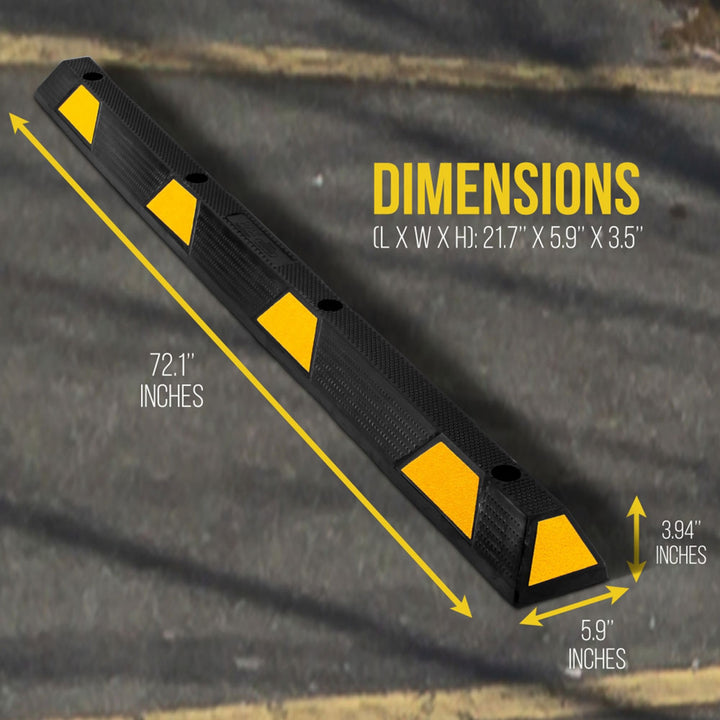 Pyle PCRSTP14 72" Car/Truck Vehicle Driveway Parking Wheel Stop Block (8 Pack) - VMInnovations