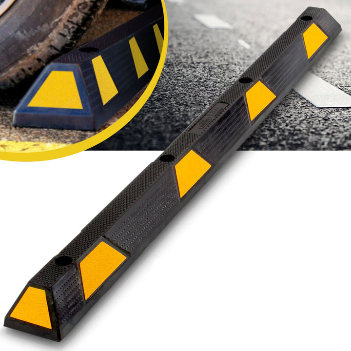 Pyle PCRSTP14 72" Car/Truck Vehicle Driveway Parking Wheel Stop Block (2 Pack) - VMInnovations