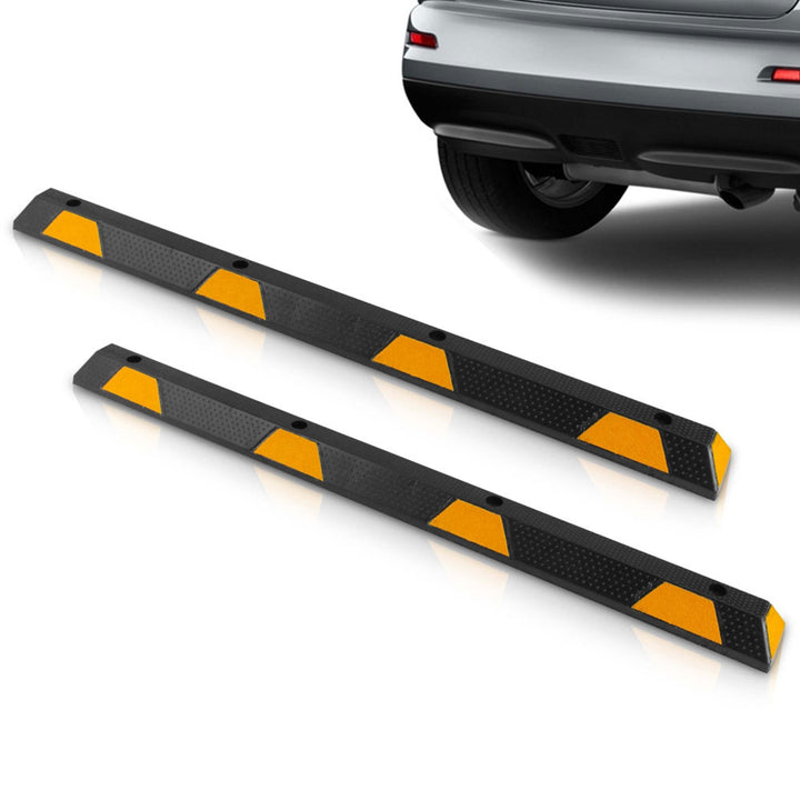 Pyle PCRSTP14 72" Car/Truck Vehicle Driveway Parking Wheel Stop Block (4 Pack)