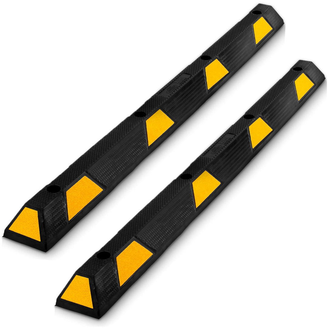 Pyle PCRSTP14 72" Car/Truck Vehicle Driveway Parking Wheel Stop Block (4 Pack)