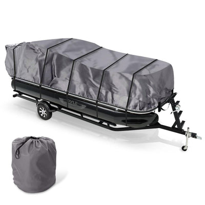 Pyle PCVHP661 Armor Shield Waterproof 21 to 24 Ft Pontoon Boat Cover (Open Box)