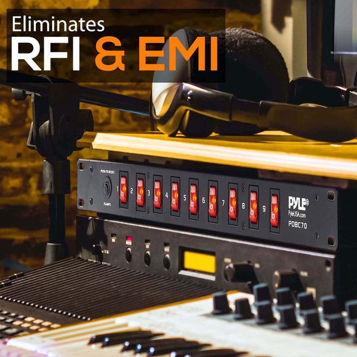 Pyle PDBC70 15 Amp Rack Mountable 9 Outlet Power Strip Surge Protector (2 Pack) - VMInnovations