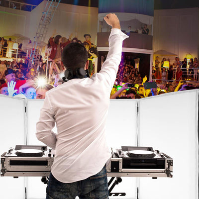 Pyle 24.2 x 48 x 46 Inch DJ Booth Stand Cover Screen Scrim Panel Facade (4 Pack)