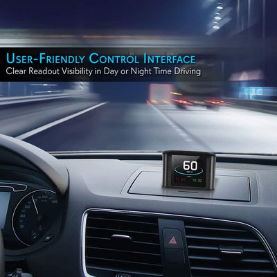 Pyle Mini 2.6 Inch Universal Vehicle Car HUD Dashboard Heads Up Display (2 Pack)