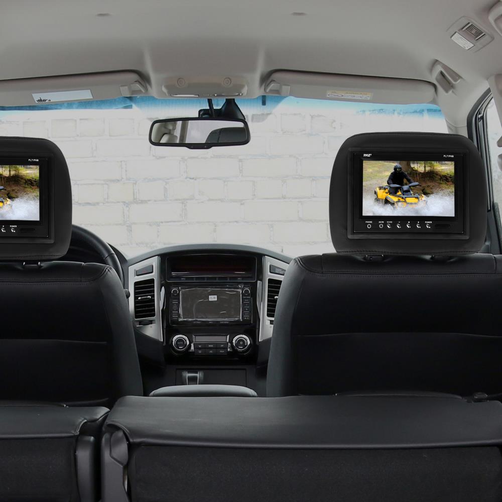 Pyle PL71PHB Dual 7" Vehicle Headrest Video Monitor w/Built In Speaker (Used)