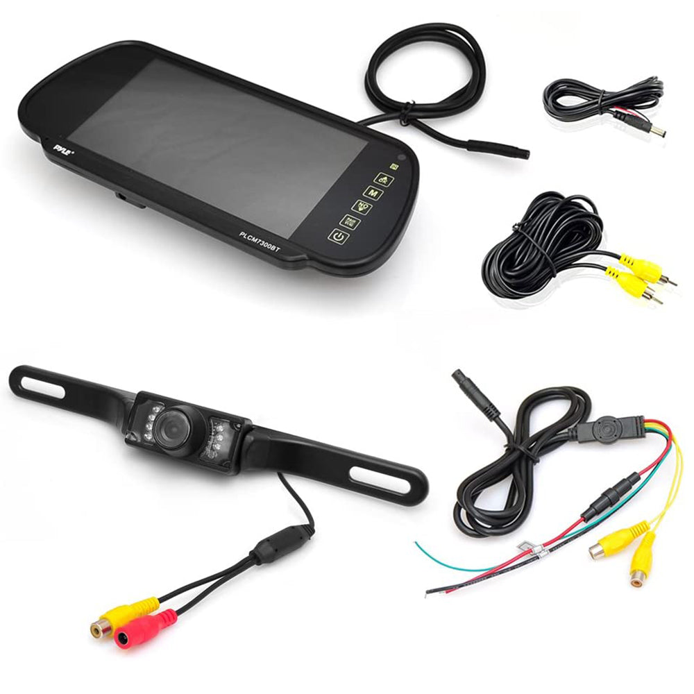 Pyle PLCM7200 7 Inch Rearview Mirror Monitor Screen Backup Camera w/Night Vision