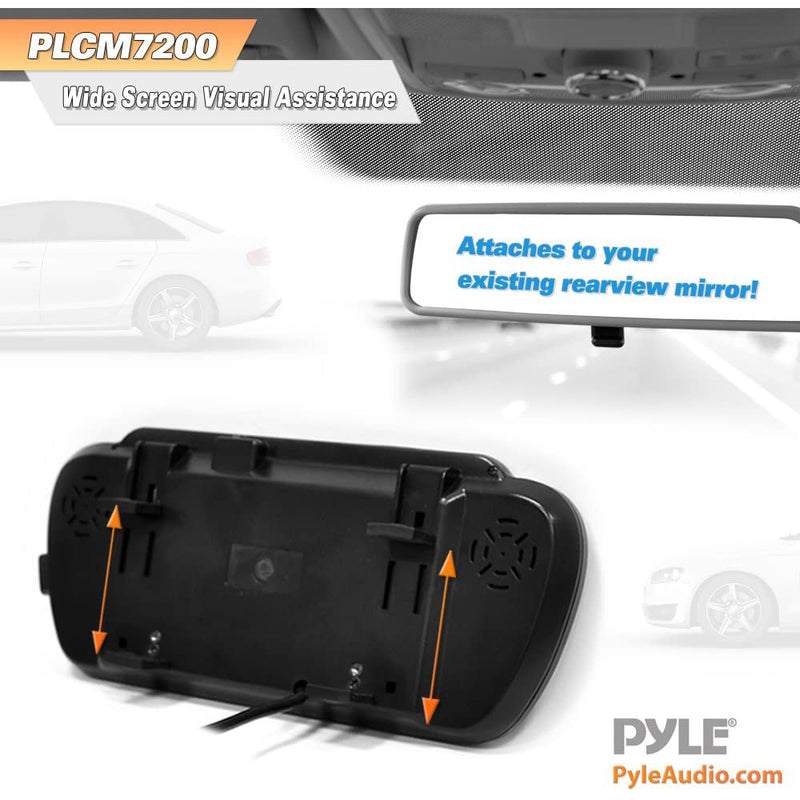 Pyle PLCM7200 7 Inch Rearview Mirror Monitor Night Vision Backup Camera (2 Pack)