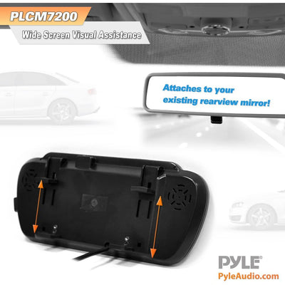 Pyle 7" Rearview Mirror Monitor Screen Backup Camera w/Night Vision (Open Box)