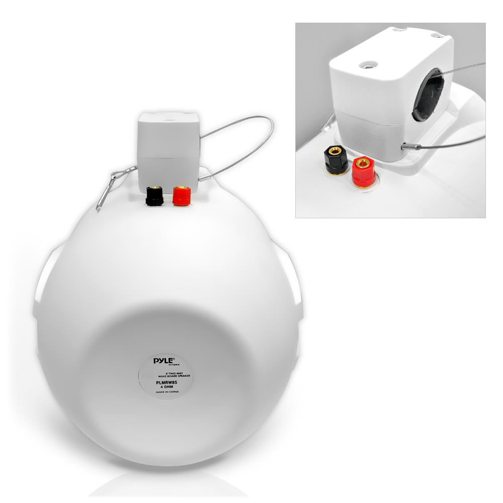 Pyle 200 Watt Dual Tower Marine Wakeboard Speakers, White (Pair) (Open Box)