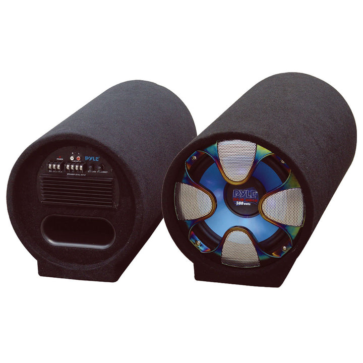 Pyle 8" 250W Enclosed Carpeted Car Audio Subwoofer Tube Speaker System(Open Box)
