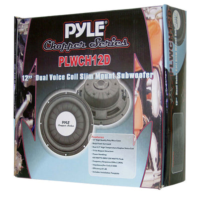 Pyle PLWCH12D 12 Inch 1200 Watt Ultra Slim DVC Car Audio Stereo System Subwoofer - VMInnovations