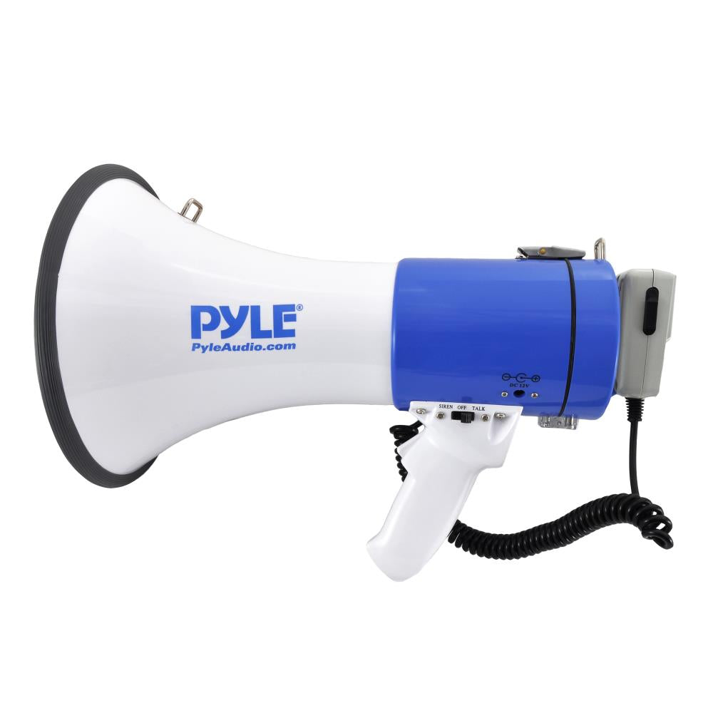 Pyle Pro 50 Watt 1200 Yard Sound Range Portable Bullhorn Megaphone Speaker, Blue