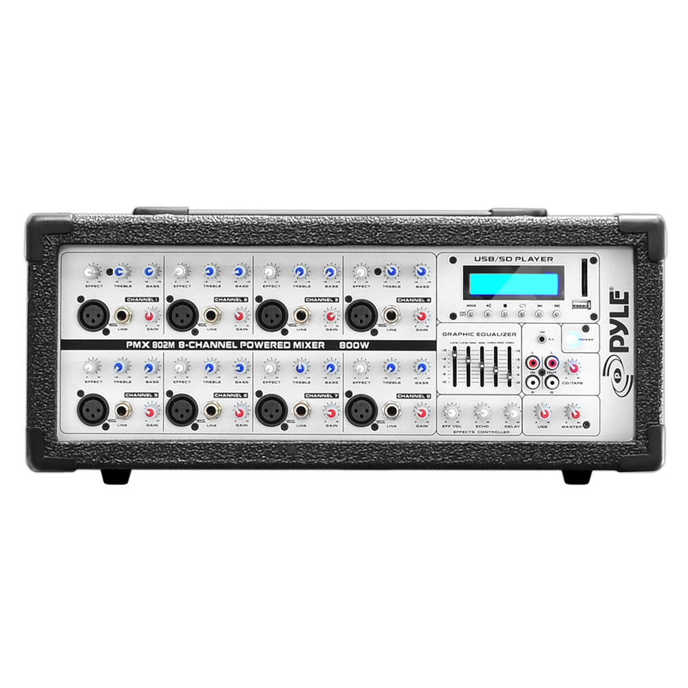 Pyle Pro PMX802M 8 Channel Professional DJ Studio Audio Sound Board Mixer System