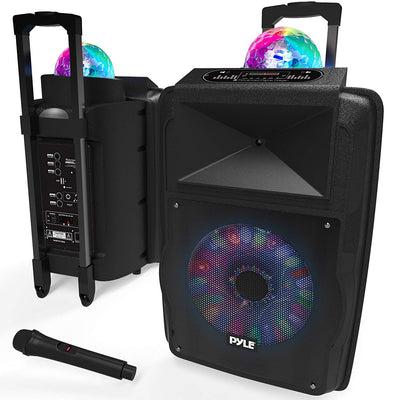 Pyle Portable 700W Wireless Speaker DJ Karaoke Machine Fun LED Lights (Open Box)