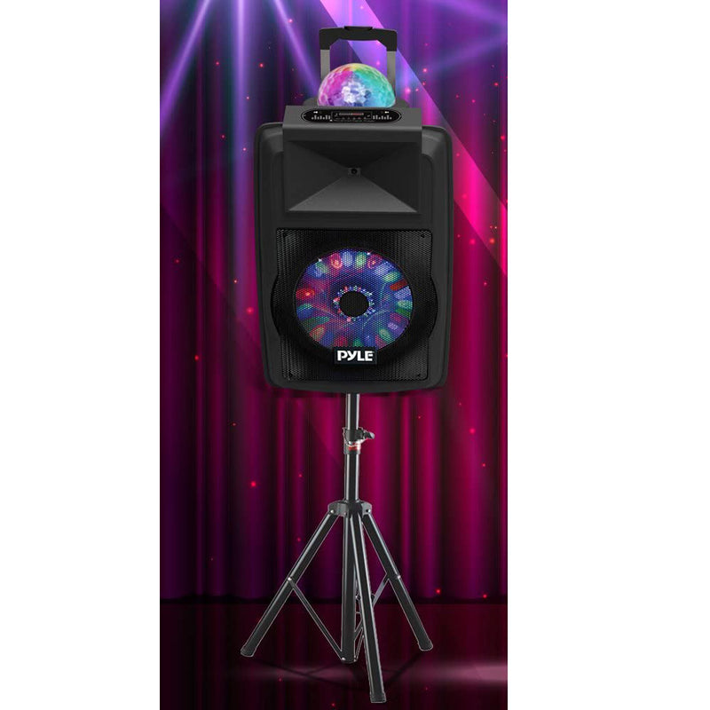 Pyle Portable 700W Outside Wireless Speaker DJ Karaoke Machine w/Fun LED Lights