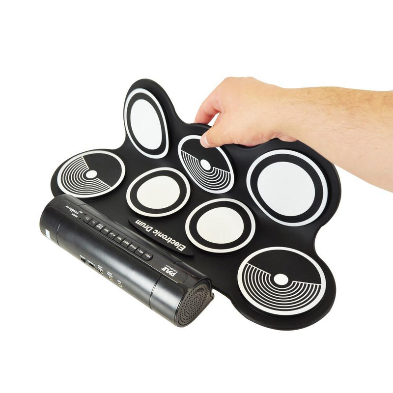 Pyle Electronic Drum Set Portable Tabletop Roll Up Musical Drum Kit (4 Pack)