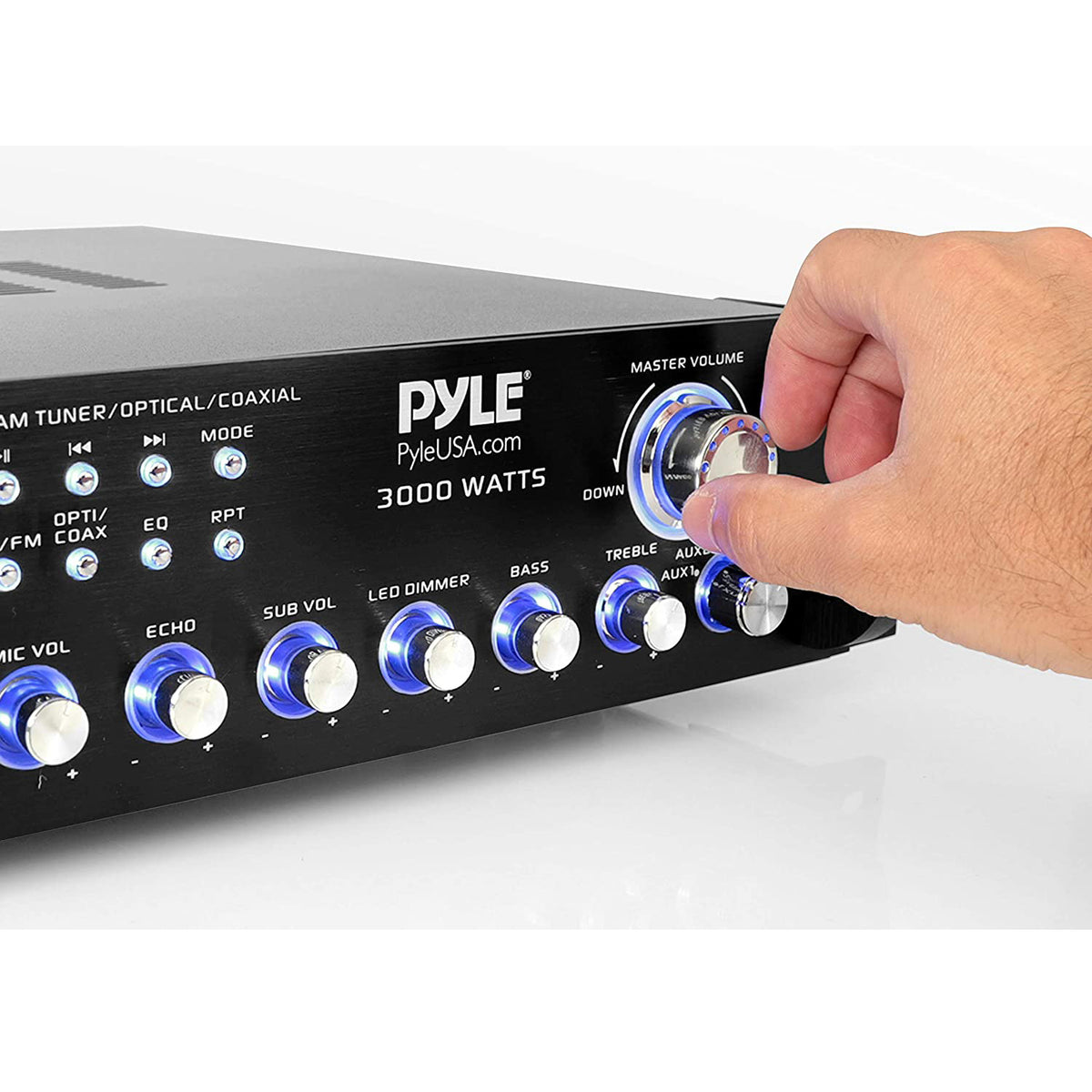 Pyle 3000W 4 Channel Bluetooth Preamplifier w/Microphones & Remote (For Parts)