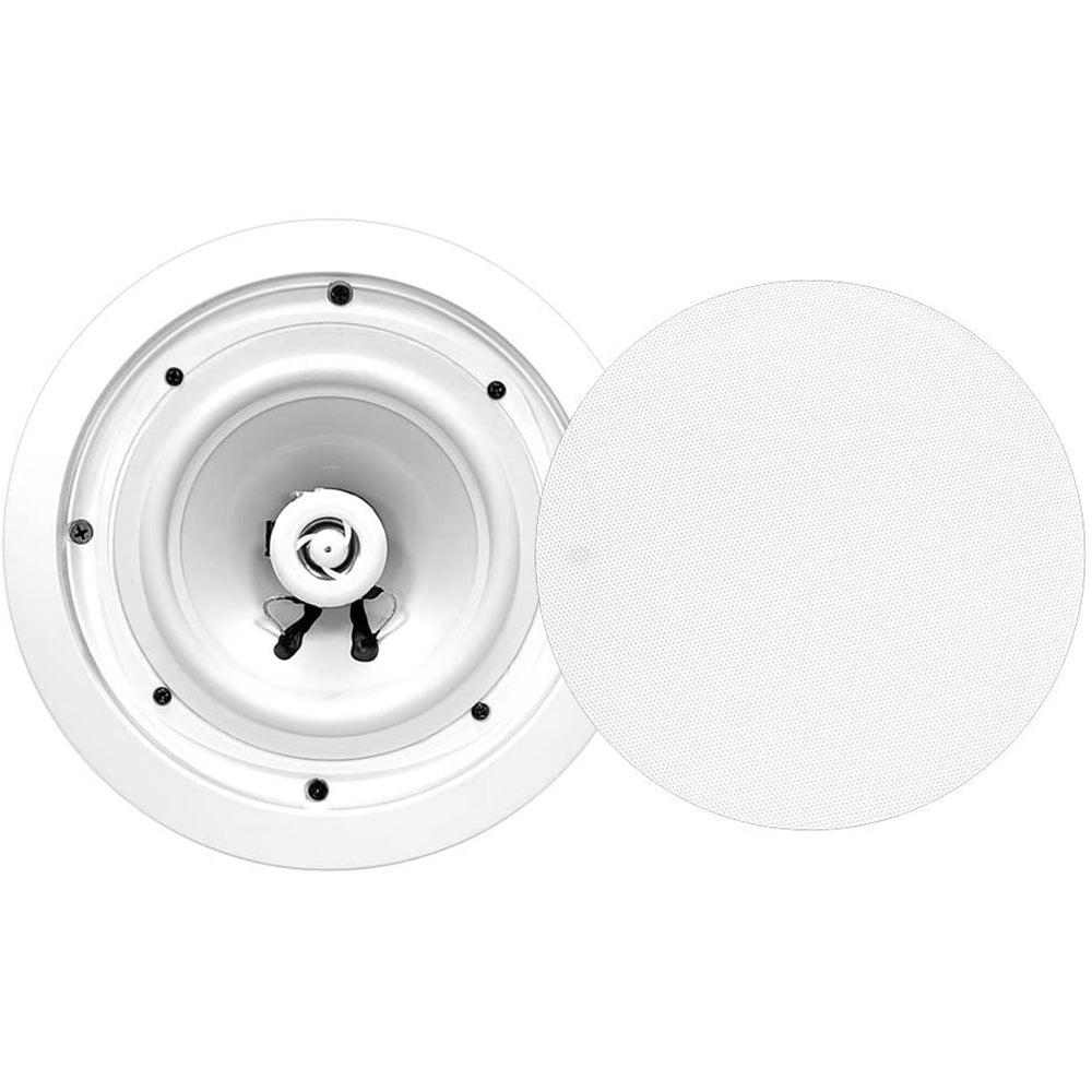 Pyle 6.5 Inch 300W 2-Way Indoor/Outdoor Waterproof Ceiling Speaker, White (Pair)