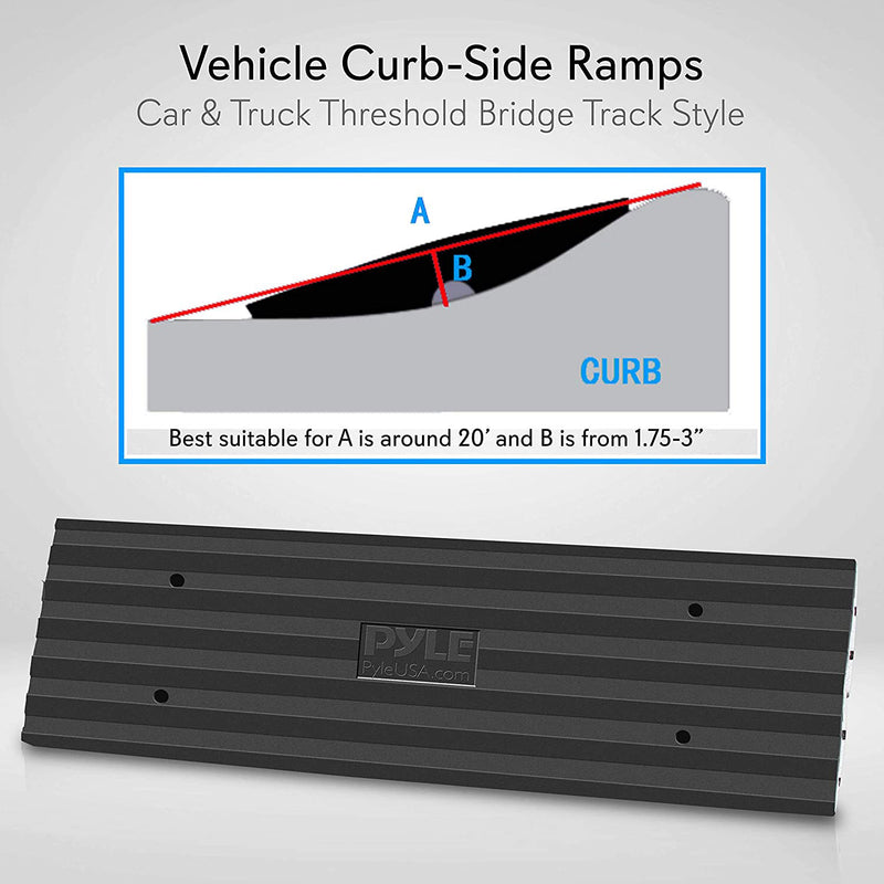 Pyle Car/Truck Curbside Driveway Ramp Threshold Bridge Track (2pk) (Open Box)