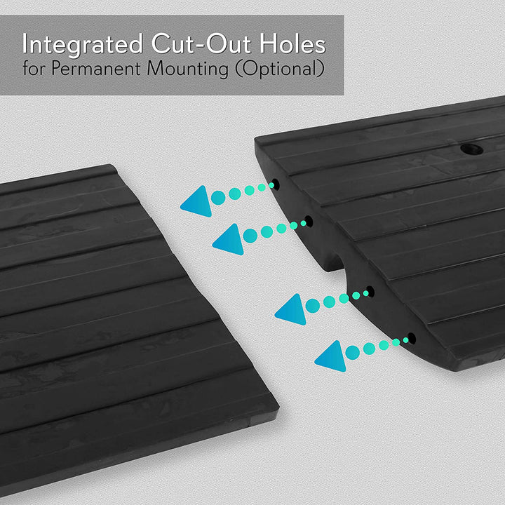 Pyle Car/Truck Rubber Curbside Driveway Ramp Threshold Bridge Track (4 Pack)