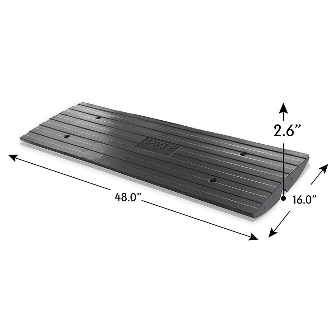 Pyle PCRBDR23 Rugged Rubber Curb Ramp Curbside Driveway Threshold Ramp (3 Pack) - VMInnovations