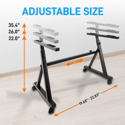 Pyle Adjustable Z Style Organ Keyboard Stand w/ Locking Wheels, Black (Open Box) - VMInnovations