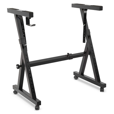 Pyle Adjustable Z Style Organ Keyboard Stand w/ Locking Wheels, Black (Open Box) - VMInnovations