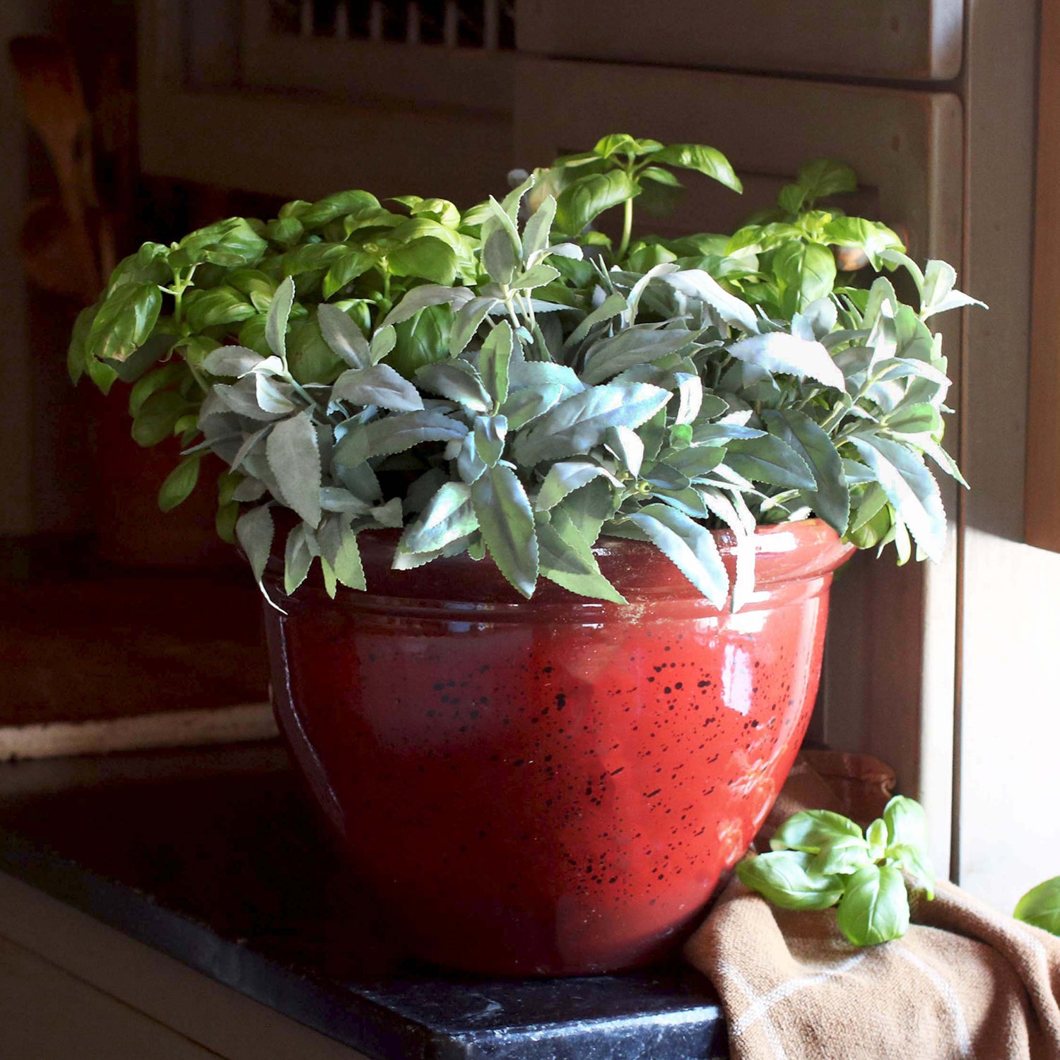 HC Companies Pizzazz Round Garden Planter Pot with Wakefield Soil Conditioner