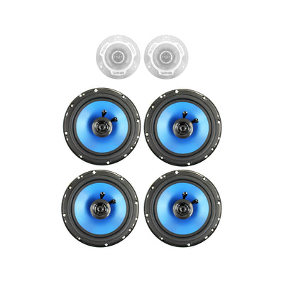 DS18 PRO TW1L 240 Watt Bullet Tweeter Pair with 2 Pairs of Blue Car Speakers