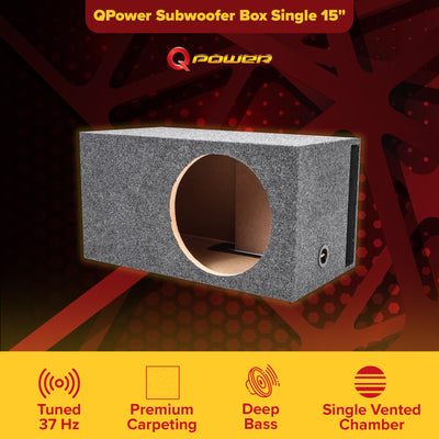 15" Heavy Duty Single Vented Extra Large Subwoofer Enclosure Box (Open Box)