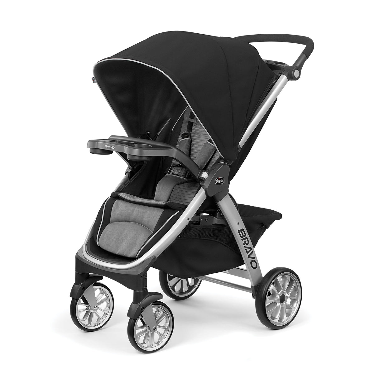 Chicco Q Collection, Bravo Air Quick-Fold Multi-Position Travel Stroller, Coal - VMInnovations