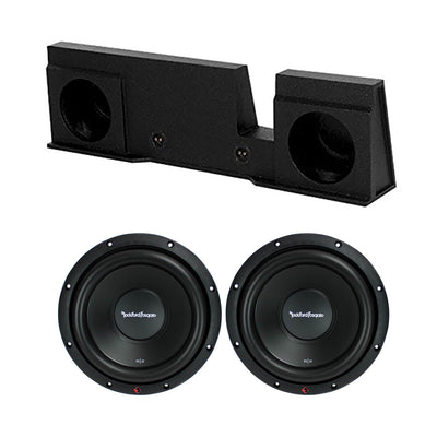 QPower 2 Hole 10 Inch Subwoofer Box and Rockford Fosgate R2D2 Subwoofer (2 Pack) - VMInnovations