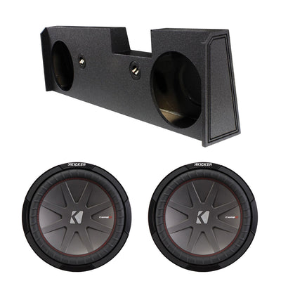 QPower Dual 12 Inch Subwoofer Box w/ Kicker 43CWR122 1000 Watt Speaker, (2 Pack)