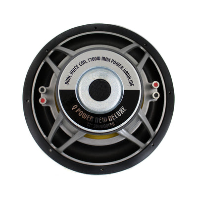 QPower Dual Port 12 Inch Vented Subwoofer Box and 1700 Watt Subwoofer (2 Pack)