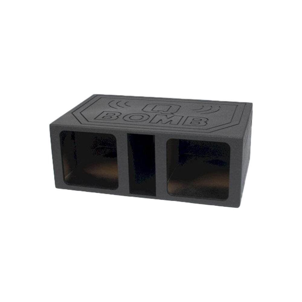 QPower Dual 12 Inch XL Vented Side Ported Speaker Square Box (For Parts)