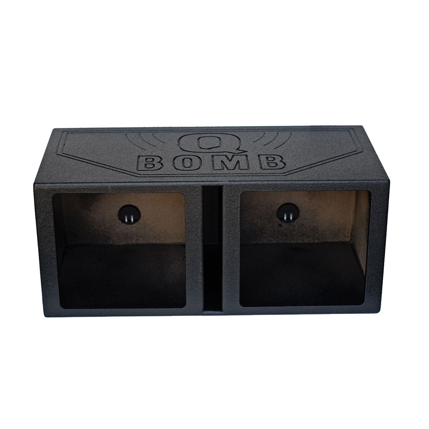 QPower QBOMB 15 Inch Center Vented Dual Subwoofer Enclosure, Square (Open Box) - VMInnovations