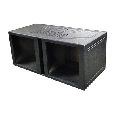 QPower QBOMB 15 Inch Center Vented Dual Subwoofer Enclosure, Square (Open Box)