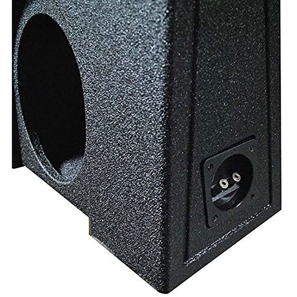 QPower QBomb Double 10 Inch Vented Subwoofer Speaker Box with Black Bed Liner