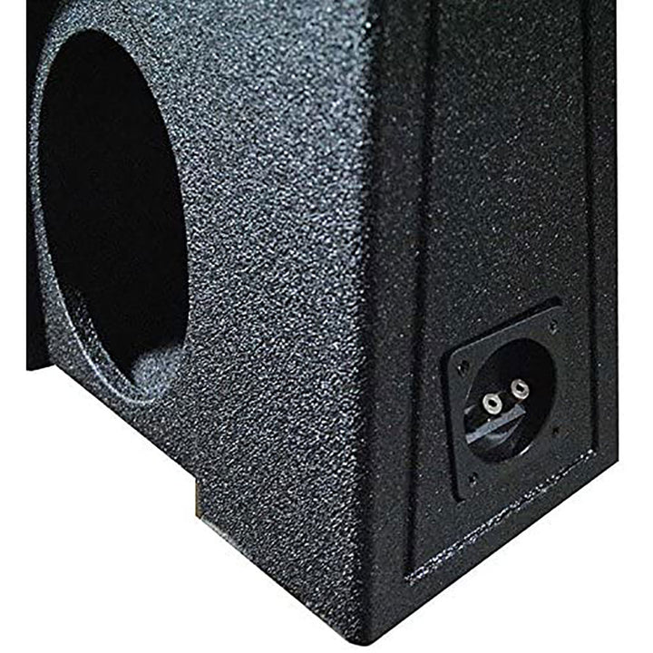 QPower QBomb Double 10 Inch Vented Subwoofer Speaker Box with Black Bed Liner