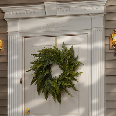 National Tree Company 35in Decorative Dia Fern Wreath, Unlit, Green (Open Box)