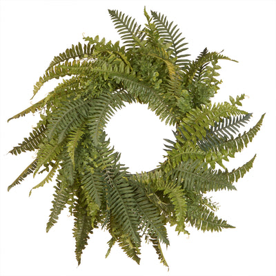 National Tree Company 35in Decorative Dia Fern Wreath, Unlit, Green (Open Box)