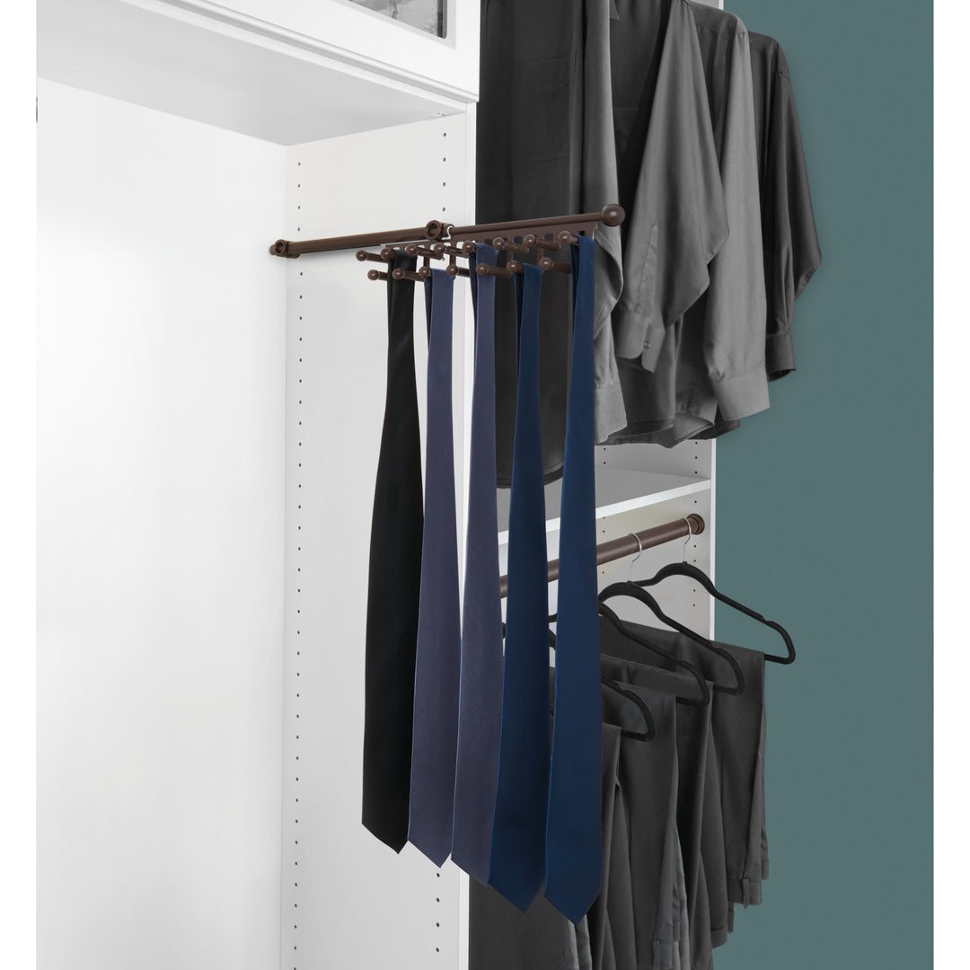 Rev-A-Shelf 14" Pullout Tie/Scarf Closet Organizer Rack, Bronze, CRT-14-ORB