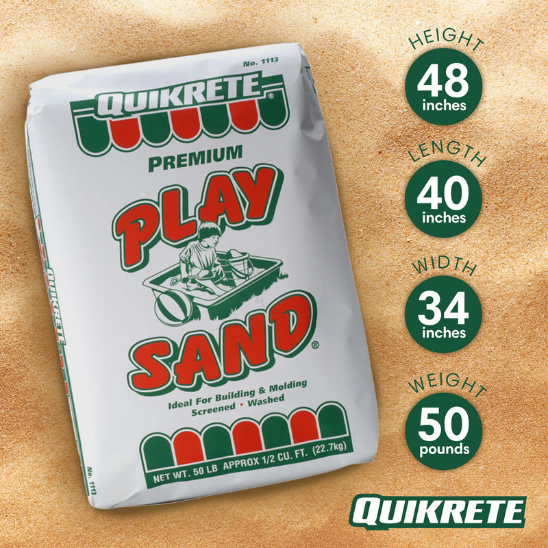 QUIKRETE Washed Play Sand for Sandboxes, Landscaping, or Litter Boxes, 50 Pounds