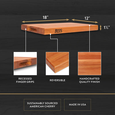 John Boos 18 Inch Cutting Board Block Bundle w/ Natural Moisture Cream (3 Pack)