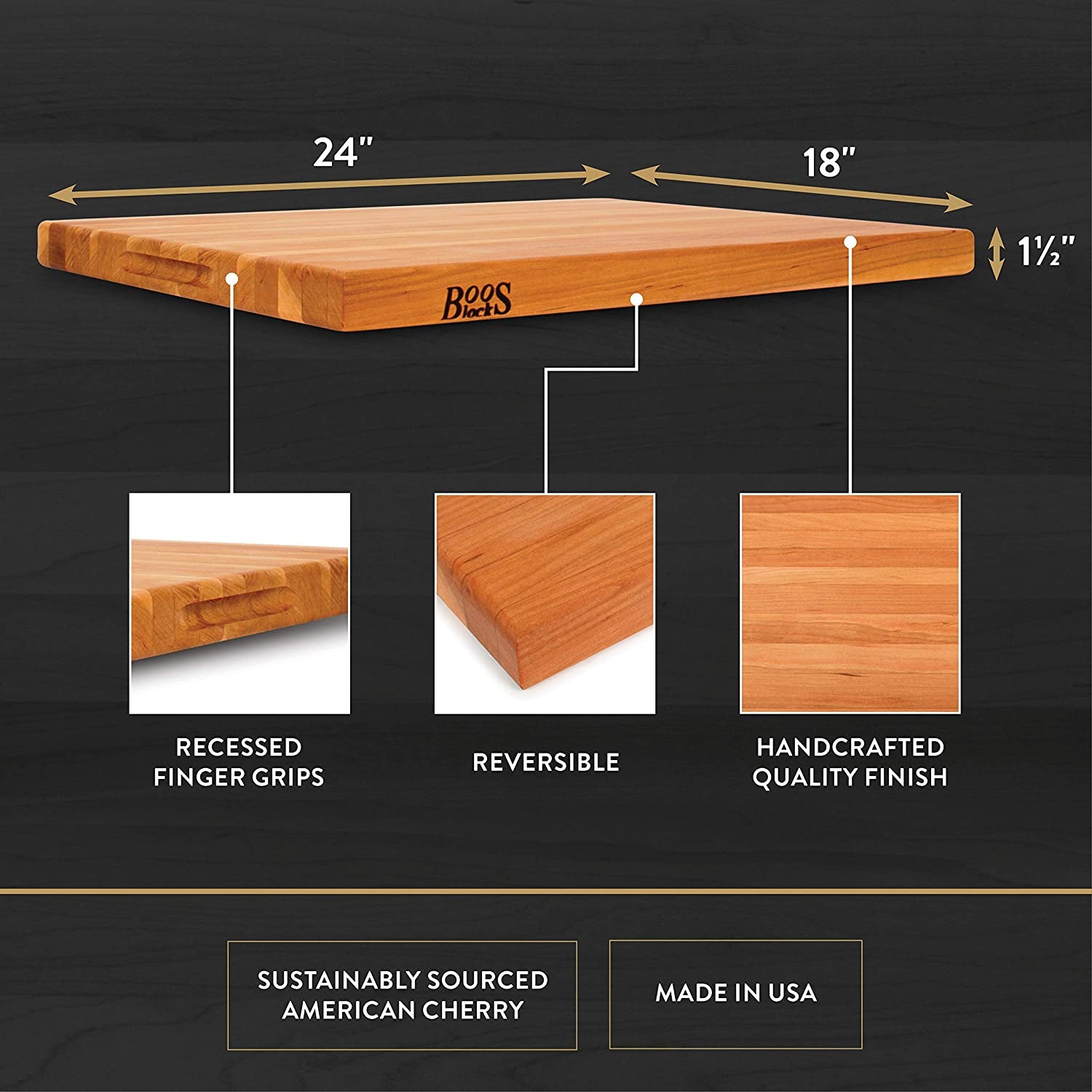John Boos 24 x 18" Cutting Board Bundle w/ 3 Piece Cutting Board Maintenance Set - VMInnovations